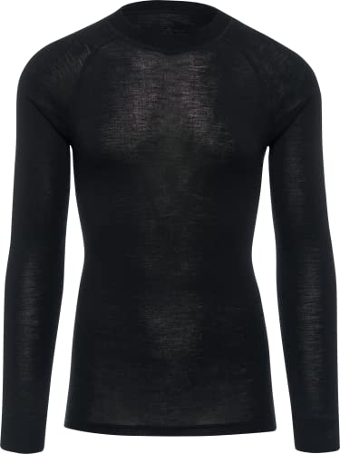 Thermowave Warm Merino Unterwäsche Herren - Thermounterwäsche Herren - Merino Shirt Herren mit Rundhalsausschnitt Super Warme mit Feuchtigkeitstransport 180 GSM Schnelltrocknende für Minimalisten von Thermowave