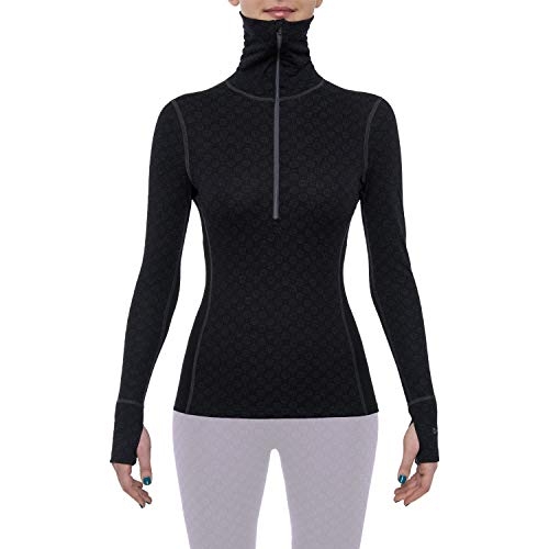 Thermowave Xtreme Merino Unterwäsche Damen - Thermounterwäsche Damen Shirt Langarm - Funktionsshirt Damen ½ Zip Rollkragen Optimaler Feuchtigkeitstransport 220 GSM Super Sanfte Schnelltrocknende, M von Thermowave