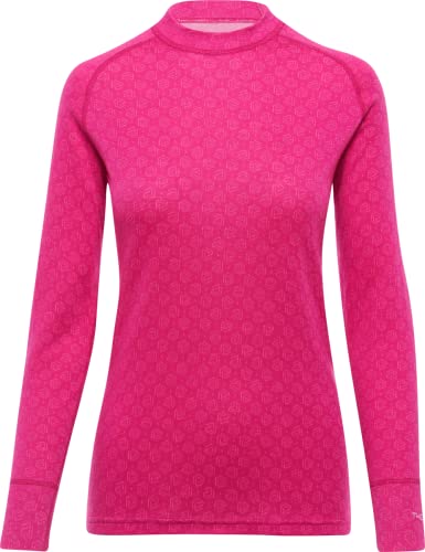 Thermowave Xtreme Merino Unterwäsche Damen - Thermounterwäsche Damen Shirt Langarm - Funktionsshirt Damen Optimaler Feuchtigkeitstransport 220 GSM Super Sanfte, Magenta/Rose, L von Thermowave