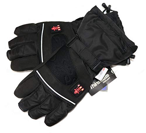 Thermrup Beheizbare Handschuhe mit 4 Stufen Temperaturregler, wasserabweichend atmungsaktive, Akkubetrieb (XL).schwarz von Thermrup