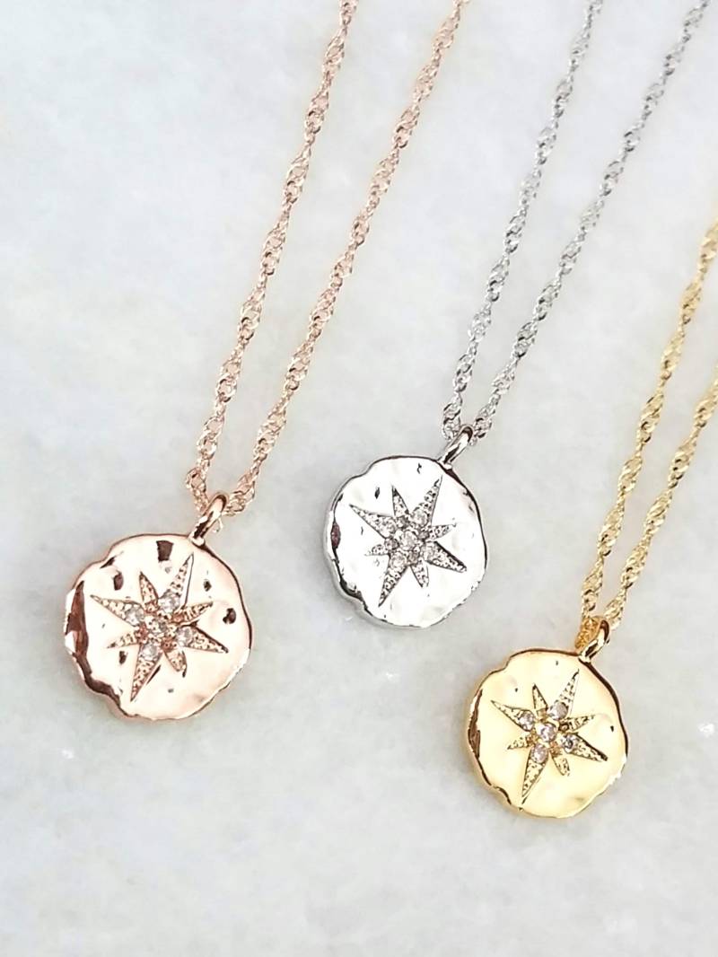 Nordstern Halskette Kompass Gold Halsketten Für Frauen Personalisierte Benutzerdefinierte Handmade Bestes Geschenk Ihr Weihnachtsgeschenk Die Tochter von TheroseNrose