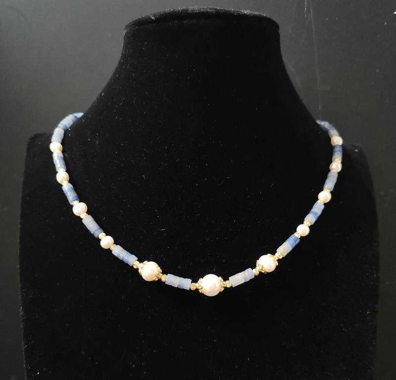 Kette Antike Römer Spätantike Silber Süßwasserperlen Labradorit von Thesauraria