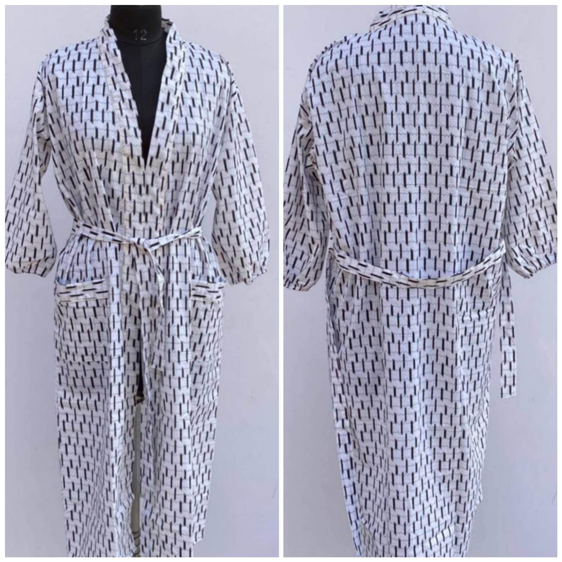 Baumwolle Kimono Robe, Sanganeri Druck Stoff Schöne & Sehr Weiche Voile 100% Baumwolle, Blumendruck Kleid Für Frauen Mode von Theshajoprint