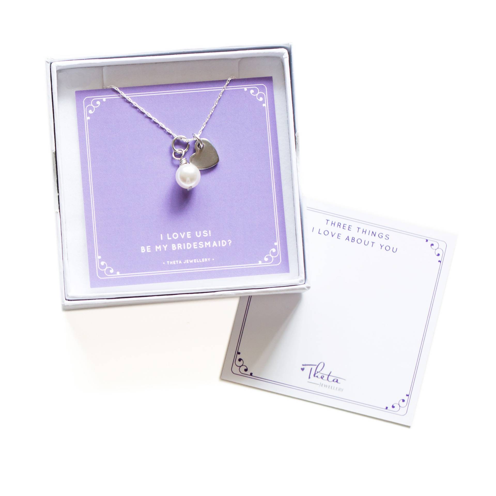 Brautjungfer Vorschlag Halskette Perlenherz, Personalisierte Initiale Brautjungfer Vorschlag Halskette Perlenherz, Personalisierte Initiale von ThetaJewellery