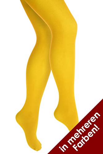 Thetru Damen-Strumpfhosen in gelb | Größe L/XL | Blickdichte-Strumpfhosen für Karneval und Fasching (gelb) von Thetru