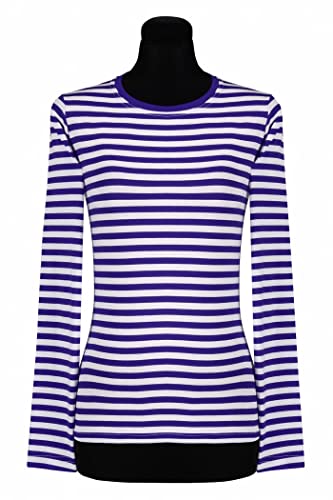 Thetru Damen Ringel Shirt Langarm blau-weiß Karneval Fasching von Jannes