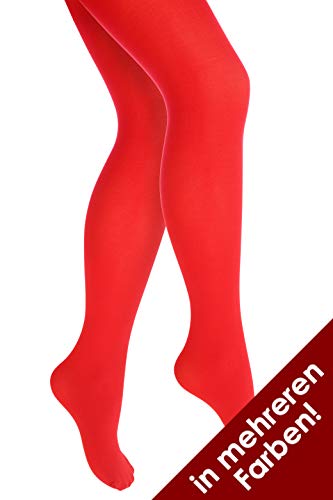 Thetru Damen-Strumpfhose in rot | Größe L/XL | Blickdichte-Strumpfhosen für Karneval und Fasching (rot) von Thetru