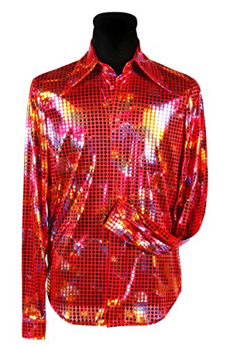 Thetru Herren Kostüm Shirt Hemd Disco rot Karneval Fasching Gr. XL von Thetru
