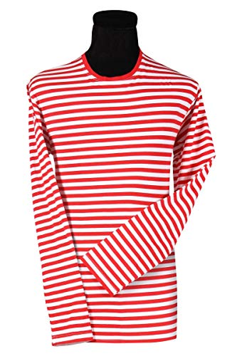 Thetru Herren Ringel Shirt Langarm rot-weiß Karneval Fasching Gr.3XL von Thetru