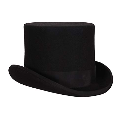 Thetru Hochwertiger Wollfilz-Zylinder aus Nadelfilz | Farbe schwarz | ca. 14cm hoch | festes Material | hochwertige Verarbeitung (59) von Thetru