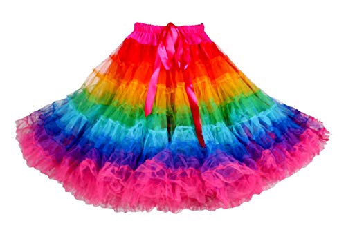 Thetru Kostüm Zubehör Petticoat Rock Regenbogen bunt Karneval Fasching von Thetru