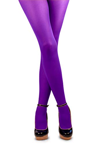 Thetru Kostüm Zubehör Strumpfhose Blickdicht lila Karneval Fasching Gr.2XL von Thetru