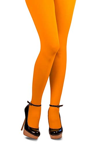 Thetru Kostüm Zubehör Strumpfhose Blickdicht orange Karneval Gr.2XL von Thetru