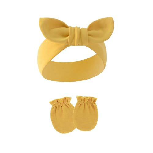 1 Set elastisches Baby-Stirnband mit passenden Fäustlingen, schönes Schleifen-Design, schweißabsorbierendes Haarband für Mädchen 1 Set elastisches Baby-Stirnband mit passenden Fäustlingen, schönes Schleifen-Design, schweißabsorbierendes Haarband für Mädchen von Thewasc