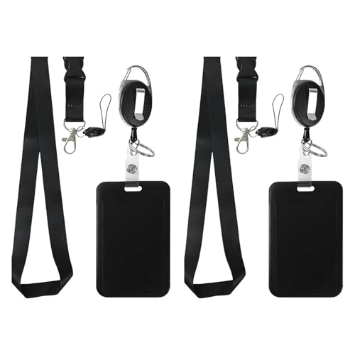 2Set Lanyard Retractable Badge Reel Rollenclip Für Kartenabzeichen Wasserdicht Vertikaler Identitätskartenschutzhalter von Thewasc