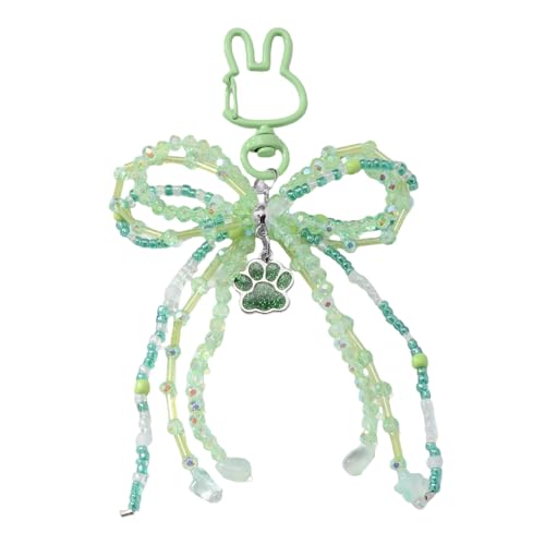 Autoschlüsselkette Für Frauen Mädchen Schöne Tasche Charme METAL Perlen Bowknot Accessoires Für Rucksäcke Brieftaschen Süße Stern/Katzen Pfoten Perlen Bögen Keychain von Thewasc