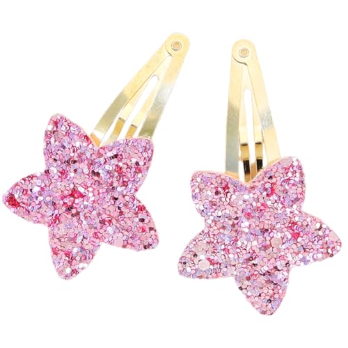 Beliebte glitzernde Stern-Haarspange für Mädchen, rutschfeste Haarspangen, schimmernder Clip, Seiten-Haar-Accessoires, 2 Stück von Thewasc