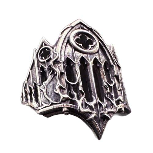 Dunkle ästhetische, zu öffnende Ringe, detailliertes Gothic-, Kreuz- und Kathedralen-Relief-Design, leichter Modeschmuck, dunkler ästhetischer Gothic-Schmuck von Thewasc