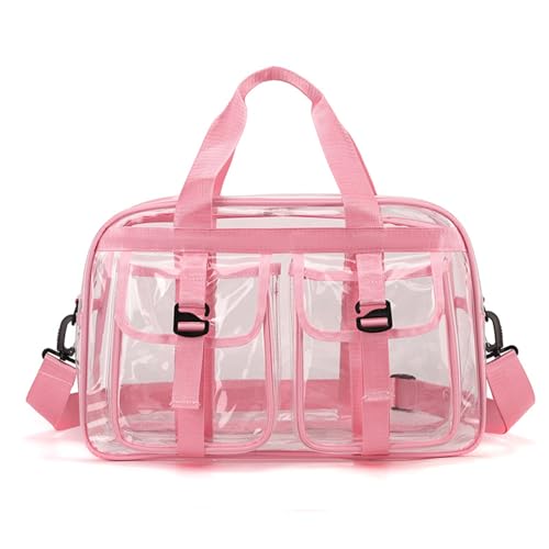 Durchsichtiger PVC-Turnbeutel mit geräumigem Innenraum für Sportzubehör, schnelle Flughafensicherheit, praktischer Schultergurt, transparenter Sport-Organizer, B, Mass Beauty von Thewasc