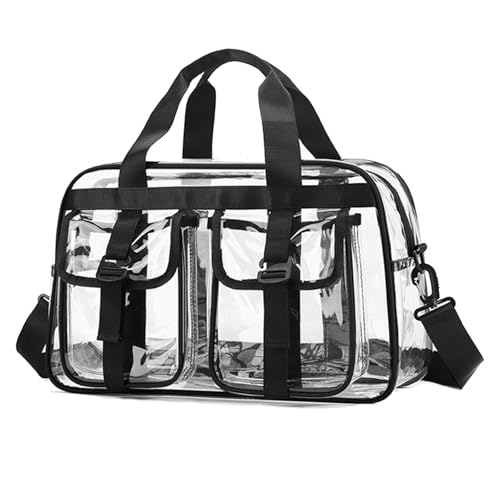Durchsichtiger PVC-Turnbeutel mit geräumigem Innenraum für Sportzubehör, schnelle Flughafensicherheit, praktischer Schultergurt, transparenter Sport-Organizer, Schwarz , Mass Beauty Durchsichtiger PVC-Turnbeutel mit geräumigem Innenraum für Sportzubehör, schnelle Flughafensicherheit, praktischer Schultergurt, transparenter Sport-Organizer, Schwarz , Mass Beauty von Thewasc