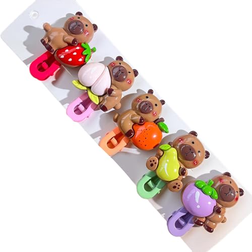Entzückende Cartoon-Haarspange, schöne Nager-Haarspange, Capybaras, Haarspangen, Haarspangen, Mädchen-Haarnadeln, 2000er-Jahre-Trend von Thewasc