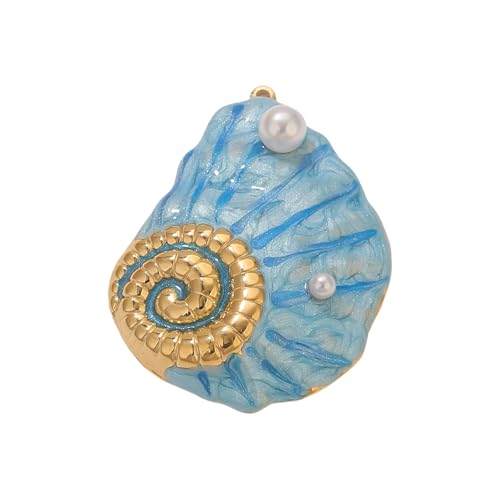 Halskette aus robustem Edelstahl mit Strandmotiv und Seesternen, Muschel-Anhänger für Damen, Urlaub und Muschelschmuck, Einheitsgröße, Wie beschrieben, Wie beschrieben von Thewasc