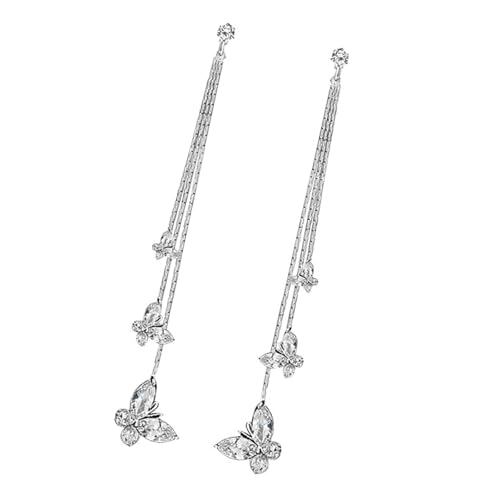 Kristall Schmetterlingsohrringe Mit Quasten Goldlegierung Dangle Für Frauen Elegante Party & Daily Wear Benutzerfreundliche Legierung Dangle von Thewasc