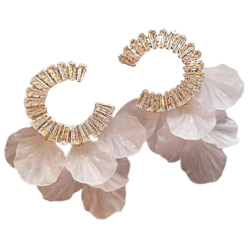 Legierungstropfen Ohrringe Accessoire Einzigartige Schalenmuster Und Zarte Zirkon Quasten Ohrschstene Schmuck Für Alle Anlässe Damen Ohrringe von Thewasc