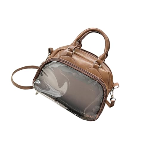 Leichte Umhängetasche, unisex, lässig, geräumiges Fach, Tragegriff oben, Geldbörse für wichtige Accessoires, kompakte Reise-Umhängetasche, Kaffeebraun, One Size von Thewasc