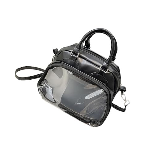 Leichte Umhängetasche, unisex, lässig, geräumiges Fach, Tragegriff oben, Geldbörse für wichtige Accessoires, kompakte Reise-Umhängetasche, Schwarz , One Size von Thewasc