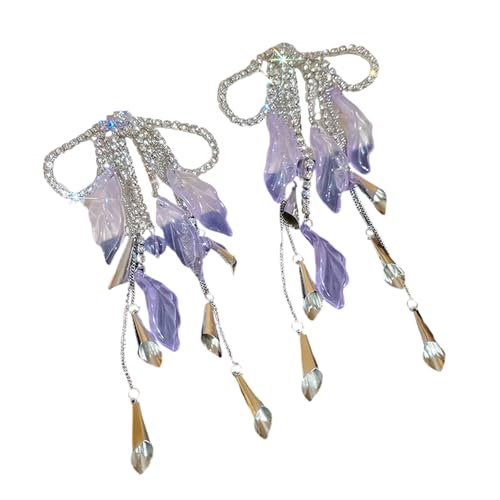 Luxuskristall Brautohrringe Funkelnde Strasssteine Blumenquasten Drop Frauen Hochzeit Schmuck Geschenk Einzigartige Ohrhänger Hochzeitsfeier Dangle Ohrringe von Thewasc