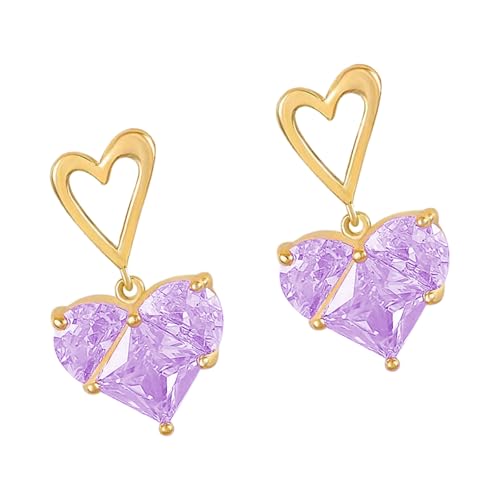 Mehrzweckherzherzgeformte Zirkonohrringe Aus Bequemen Legierungsmaterial von Thewasc