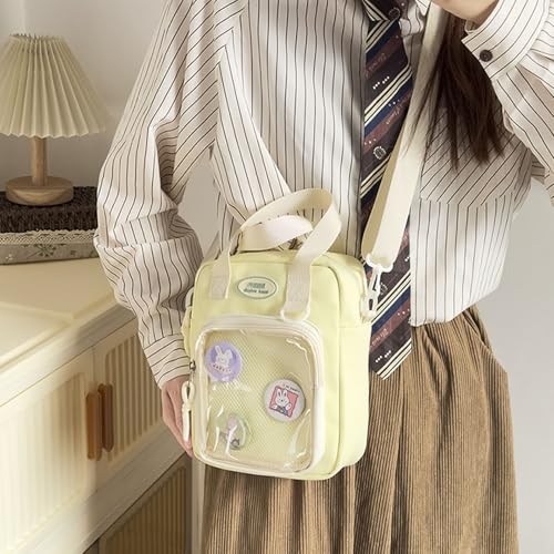 Moderne Anime Design Casual Schulterbeutel Nylon Crossbody Taschen Tränenresistent Stoff Satchel Für Arbeit Und College Stylish Anime Print Umhängetasche Für Teenager von Thewasc