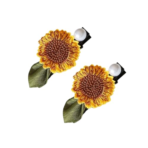 Modische Haargummis, Blumen-Design, elastisch, für den täglichen Pendler und Partys, 2 Stück von Thewasc