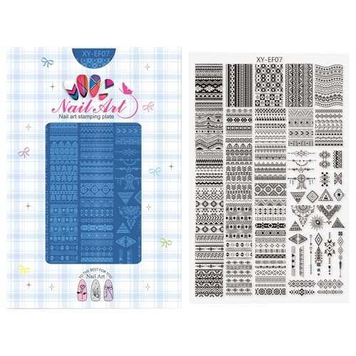 Nails Art Images Stamping Schablone Blume Spitze Designs Nägel Politur Stempel Maniküre Schablonen für Zuhause und Salon von Thewasc