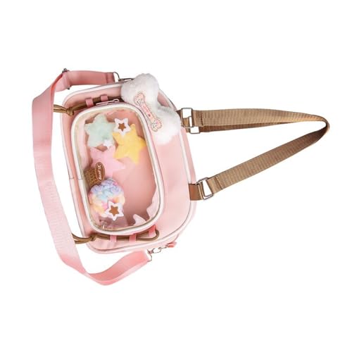 Praktische transparente PVC-Umhängetasche mit Anime-Thema, geräumig, für die Schule, organisiert mit verstellbarem Riemen, japanische Anime-Tasche, B, One Size von Thewasc