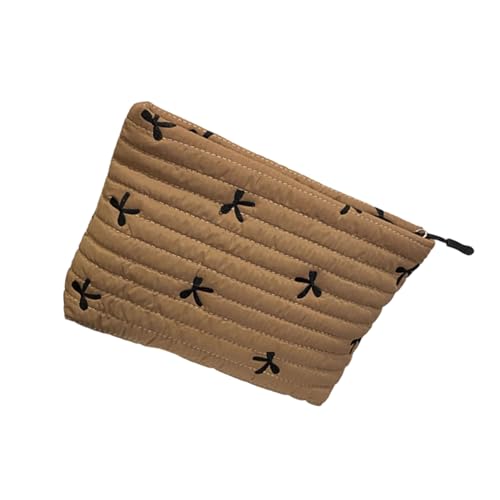 Robuste, gesteppte Reise-Kulturbeutel, bestickter Akzent, geräumiger Innenbereich, Kosmetik-Organizer, Damen-Make-up-Tasche, bestickte Kosmetikaufbewahrung, khaki, Einheitsgröße Robuste, gesteppte Reise-Kulturbeutel, bestickter Akzent, geräumiger Innenbereich, Kosmetik-Organizer, Damen-Make-up-Tasche, bestickte Kosmetikaufbewahrung, khaki, Einheitsgröße von Thewasc