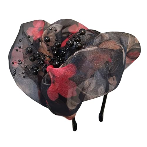 Schleifen-Stirnbänder, Fascinatoren, Damenschleifen, Kopfbedeckung mit Perlen, Verzierung, Haar-Accessoire für Hochzeit und Party, Bankett von Thewasc