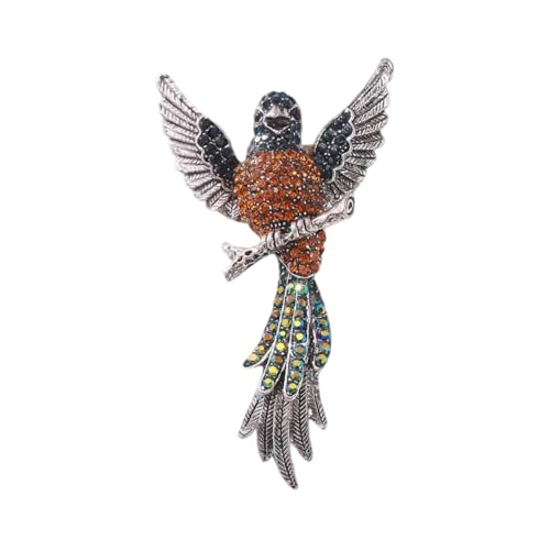 Sparkling Hawks Brosche Retro Cartoon Design Strass Verzierte Legierung Materialien Dekorative Pin für Kleidung Jacken Legierung Vintage Hawks Brosche Geschenk, Einheitsgröße, Wie beschrieben von Thewasc