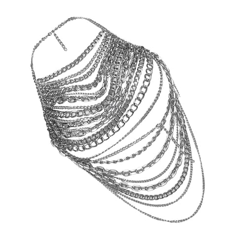 Stilvolle, verzierte Körperkette, verstellbare Ketten, Körper-Accessoires, Geschenk für Frauen, geeignet für Partys und Veranstaltungen, verstellbar, Gothic-Körperschmuck von Thewasc