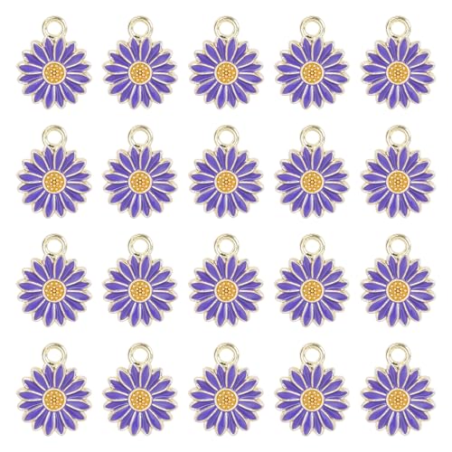 Thewasc 20 Stück modische Charm-Anhänger, kleine Blumen-Anhänger, Schmuckanhänger, dekorativer Anhänger für Halsketten, Schmuckherstellung Thewasc 20 Stück modische Charm-Anhänger, kleine Blumen-Anhänger, Schmuckanhänger, dekorativer Anhänger für Halsketten, Schmuckherstellung von Thewasc