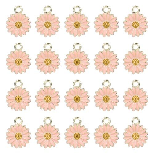 Thewasc 20 Stück modische Charm-Anhänger, kleine Blumen-Anhänger, Schmuckanhänger, dekorativer Anhänger für Halsketten, Schmuckherstellung Thewasc 20 Stück modische Charm-Anhänger, kleine Blumen-Anhänger, Schmuckanhänger, dekorativer Anhänger für Halsketten, Schmuckherstellung von Thewasc