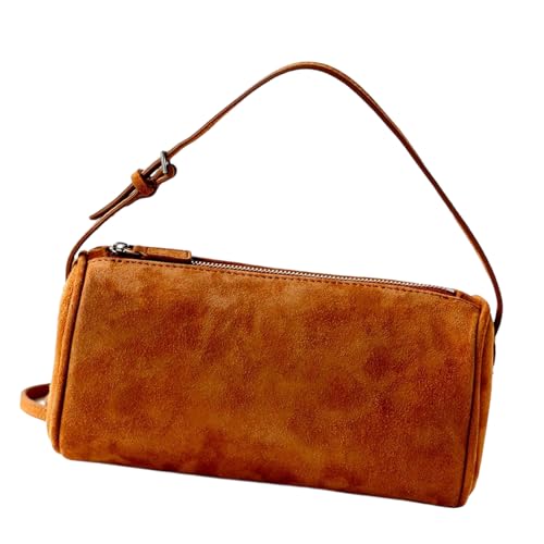 Thewasc 2025 Trendy Handheld Geldbörse Premium Wildleder Ergonomischer Griff Daily Essential Shoulder Crossbody Bag Damen Wildleder Handtasche Leicht Praktisch, coffee, One Size von Thewasc