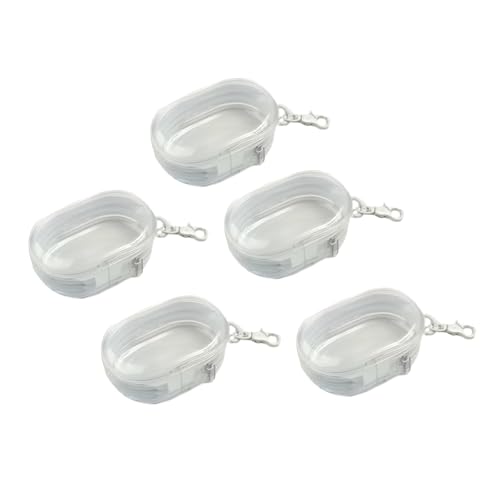 Thewasc 5 PCs Clear Storage Box Mit Keychains Kopfhörerspeicherbeutel Kinderwagenbeutel Ändern Geldbeutel Für Frau von Thewasc
