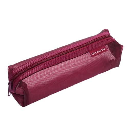 Thewasc Ästhetische Stifthalter, transparentes Federmäppchen, einfache Tasche, Schulzubehör für Schüler, transparente Box, große Kapazität für die Schule, Kansar Red Thewasc Ästhetische Stifthalter, transparentes Federmäppchen, einfache Tasche, Schulzubehör für Schüler, transparente Box, große Kapazität für die Schule, Kansar Red von Thewasc