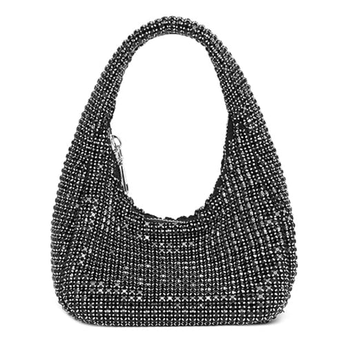 Thewasc Abend-Clutch mit Strasssteinen, für Damen, Mädchen, glitzernd, Cocktail-Party, Geldbörse, modische Handtasche, Unterarmtasche, Hochzeitstasche, Damen-Handtasche, Abend-Clutch, Hochzeit, Party von Thewasc