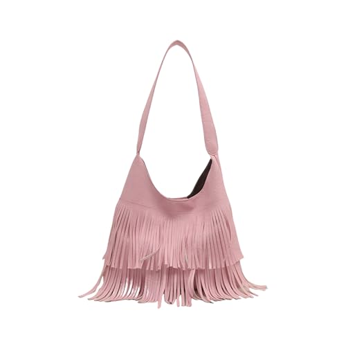 Thewasc Damen Schultertasche Quasten Handtasche Stilvolle Achseltasche Große Kapazität Einkaufen Retro Pendeln Für Den Alltag Frauen Schulter Große Kapazität Achsel Quasten Handtasche Retro Unterarm von Thewasc