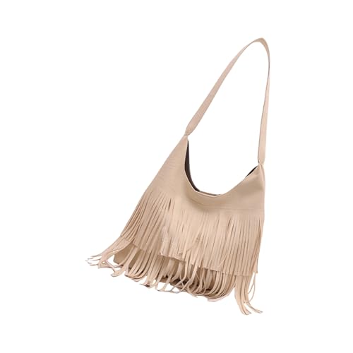 Thewasc Damen Schultertasche Quasten Handtasche Stilvolle Achseltasche Große Kapazität Einkaufen Retro Pendeln Für Den Alltag Frauen Schulter Große Kapazität Achsel Quasten Handtasche Retro Unterarm von Thewasc