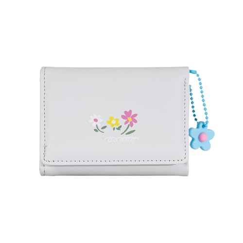 Thewasc Einfache, kurze Geldbörse, Kartenhalter, dreifach gefaltete Geldbörse, PU-Leder, Münzgeldbörse, Blumendruck, hübsches Kleingeld für den täglichen Gebrauch, dreifach gefaltet von Thewasc