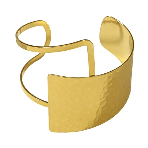 Thewasc Einstellbare Übertriebene Offenmanschette Armband Für Frauen Retro HipHop Punk Armreif Unregelmäßig Geometrisches Armbandzubehör von Thewasc